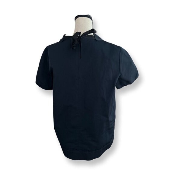 MaxMara blsck satin jeweled collar blouse size 10 - Picture 4 of 6